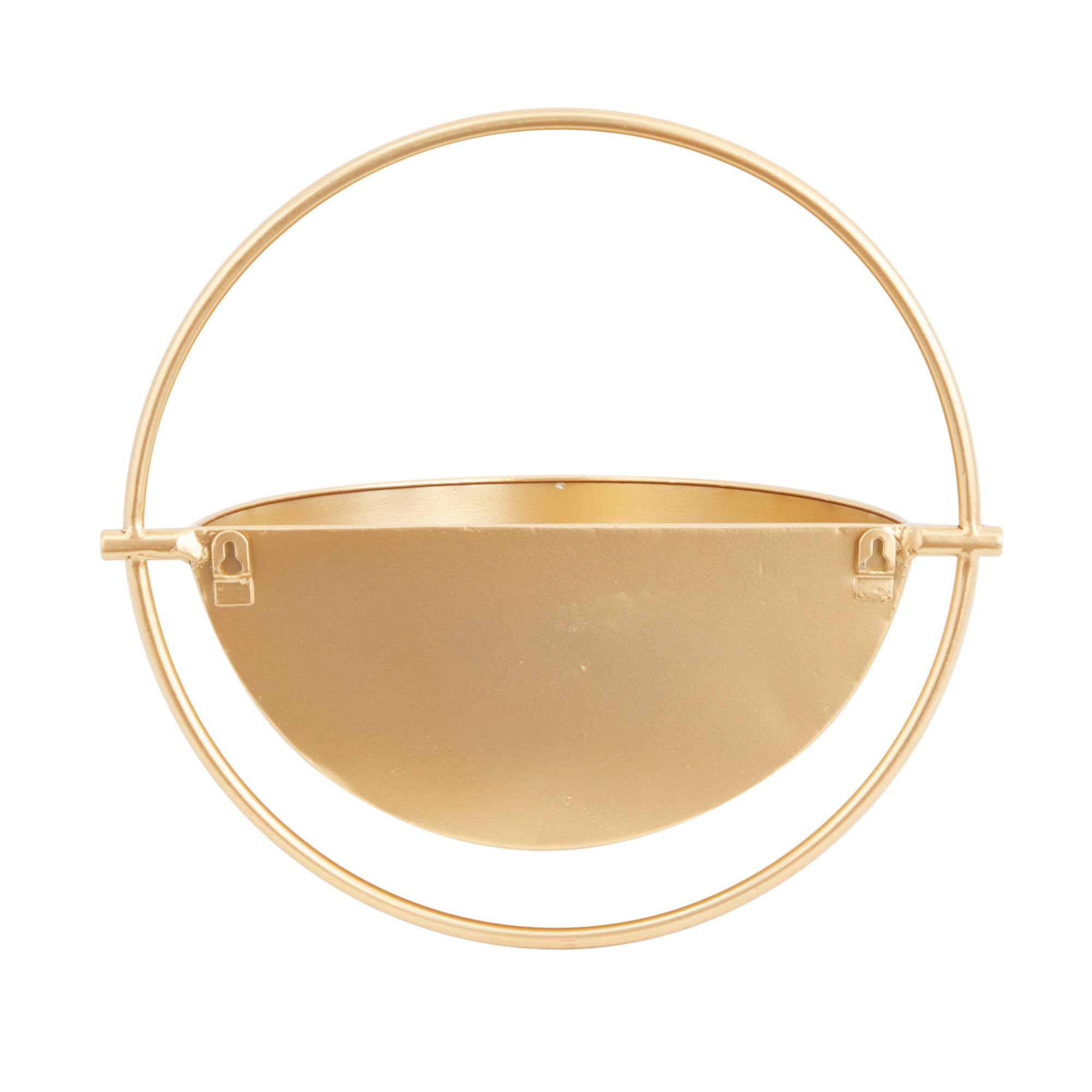 Set of 3 Gold Iron Contemporary Planter, 15",13", 10"